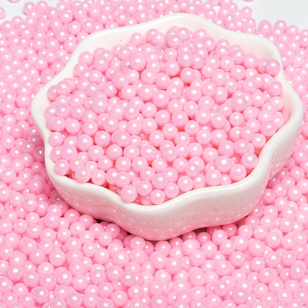 Decorações de Bolo de Pérolas de Açúcar Brancas, Douradas e Prateadas - Bolinhas Redondas para Confeitaria, Sorvete e Panificação - Pérolas de Açúcar Coloridas Mistas em Forma de Agulha.