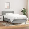 Box Spring Bed with Mattress Light Grey 90 x 190 cm Fabric