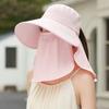Wide Brim Foldable Shawl Hat Anti Uv Adjustable Integrated Face Mask Fisherman Hat Large Brim Sun Hat Tea Picking Hat Summer
