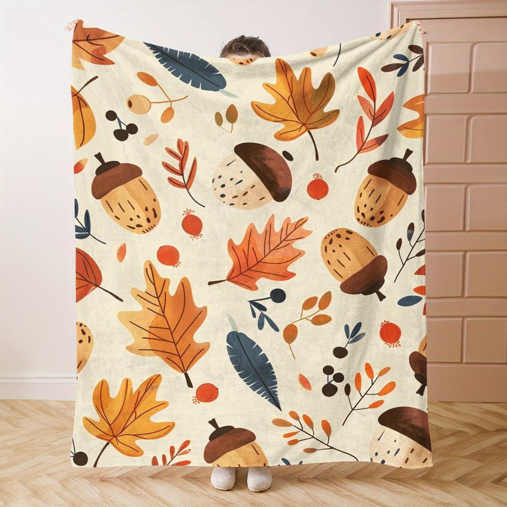 Pumpkin Blanket Modern Throw Blankets Halloween Bed Cover Vintage Autumn Thanksgiving Retro Aesthetic Living Room Sofa