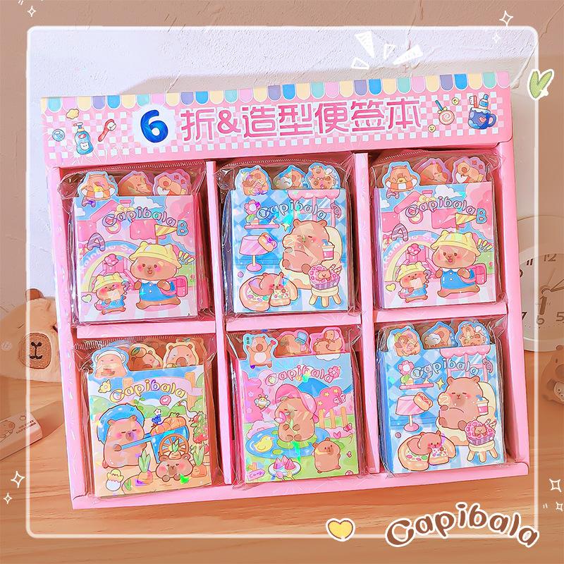 Cartoon Capybara Sticky Notes Set Kawaii Sticky Notes Office School Planner Simple Cute Note Pad Student Stationery Gifts