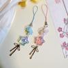 Cherry Blossom Glitter Star Phone Lanyard Strap Cute Keychain for Girls Phone Charm Gift