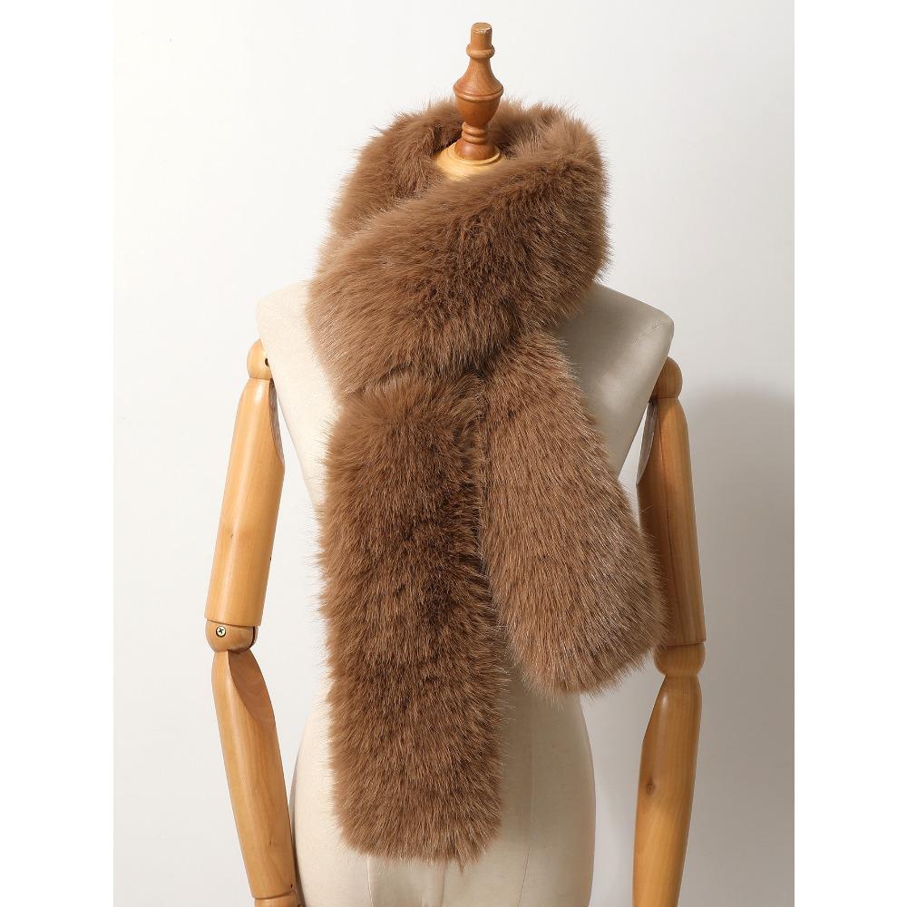 Faux Fox Fur Scarf All-match Faux Fur Scarf for Women Faux Raccoon Fur Neck Scarf for Winter