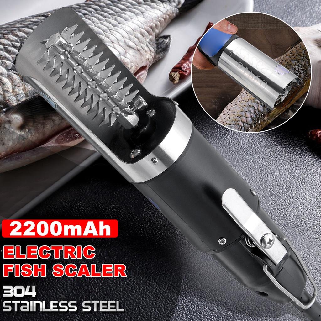 Fish Scaler Electric Fishing Scalers Clean Fish Remover Cleaner Descaler Waterproof Scraper Seafood Tools Black