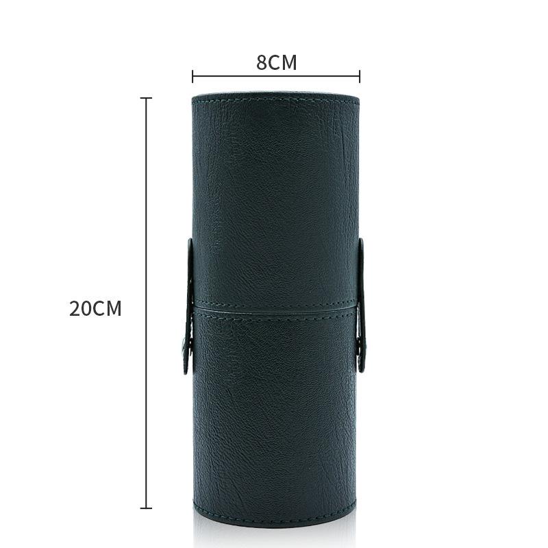 Portable PU Leather Makeup Brush Tube - Dustproof Cosmetic Travel Holder
