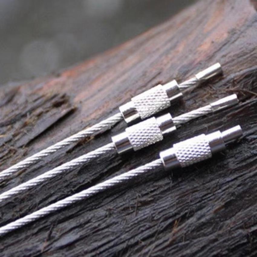 5 buc/10 buc Cablu cu buclă cu șurub de blocare Gadget Inel Cheie Breloc Oțel Inoxidabil Etichetă Coardă Cerc Coardă de Camping Accesorii