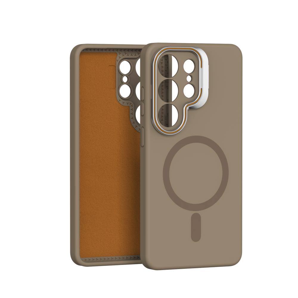 Per Magsafe Custodia in Silicone Liquido Per Samsung Galaxy S26 S25 S24 S23 Ultra Edge Funda S25 Ultra Metallo Protezione Lente Copertura Magnetica