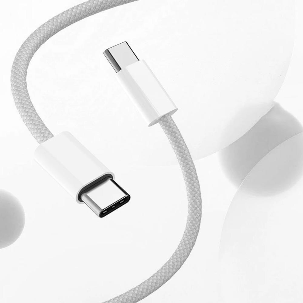 

USB-C на Type C цветной кабель для Apple iPhone 15 PD 60 Вт быстрая зарядка для Huawei Xiaomi Samsung Type C плетеный кабель аксессуары 1m серый