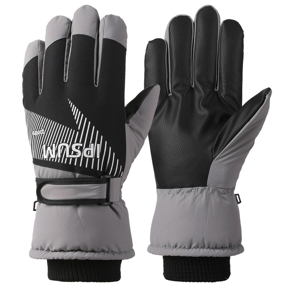 Ski Gloves for Men and Women Outdoor Winter Thickened Windproof Water Splashing Cold and Velvet Touch Screen Riding Warm Gloves