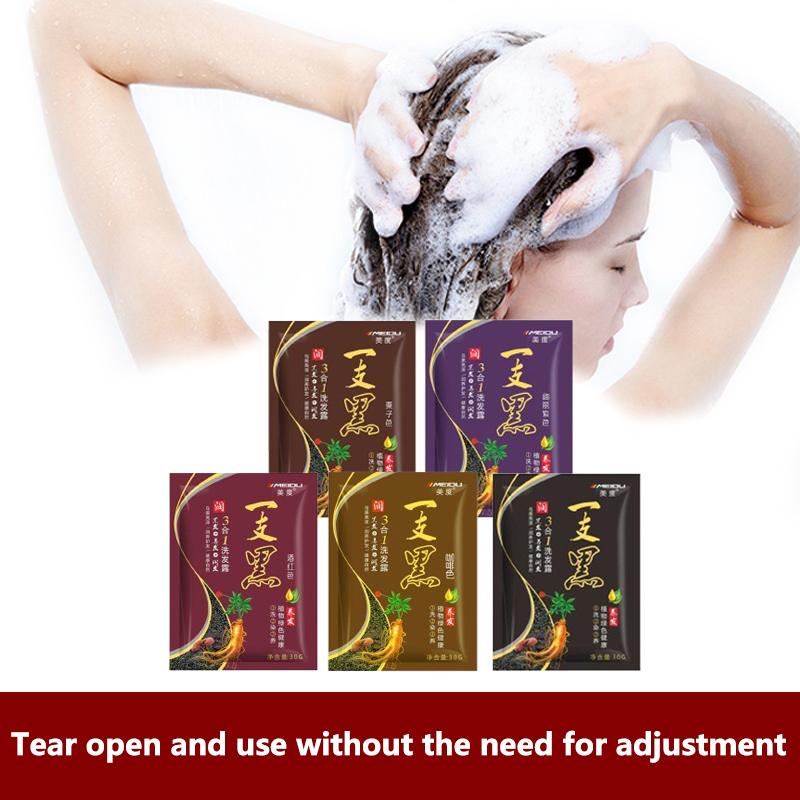 30G Natural Plant Hair Dye Shampoo Instant Change Hair Color Non-Irritating Long Lasting Coloring  Style White Hair Care