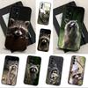 Raccoon Cute Animal Case For Samsung Galaxy A73,72,41,J7,22,Note,31,8,9,52,71,53,32,Soft Black Silicone Cover