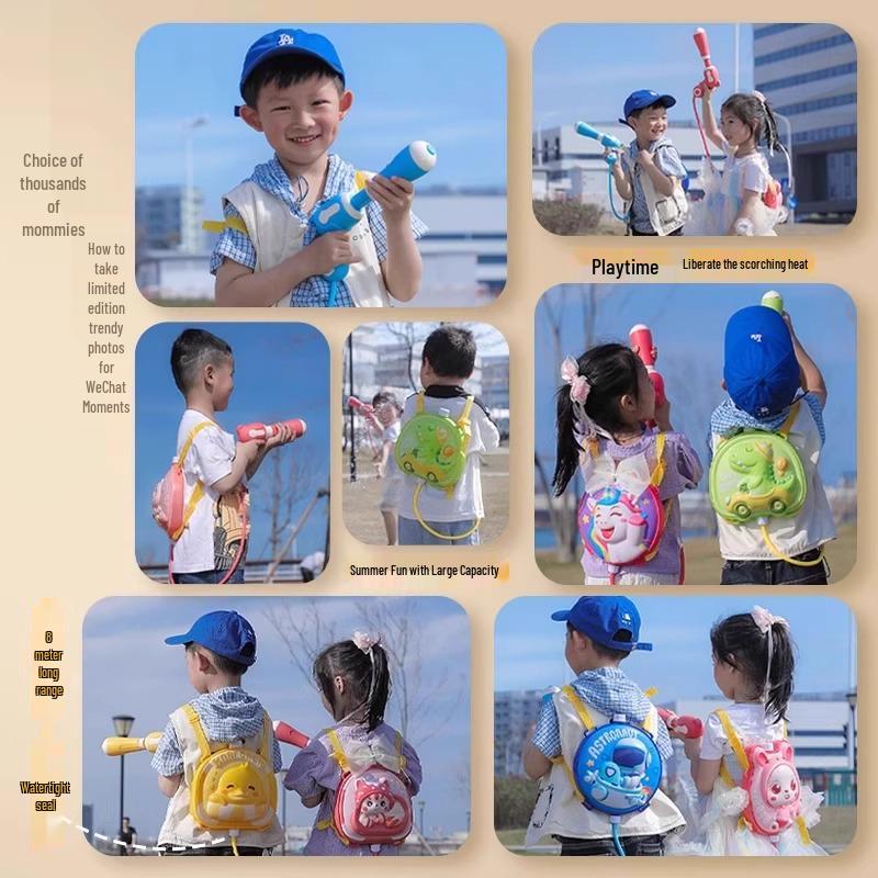 2025 New Kids' Water Gun Backpack: Pump-Action Toy for Boys & Girls - Perfect for Summer Water Play & Fights!
