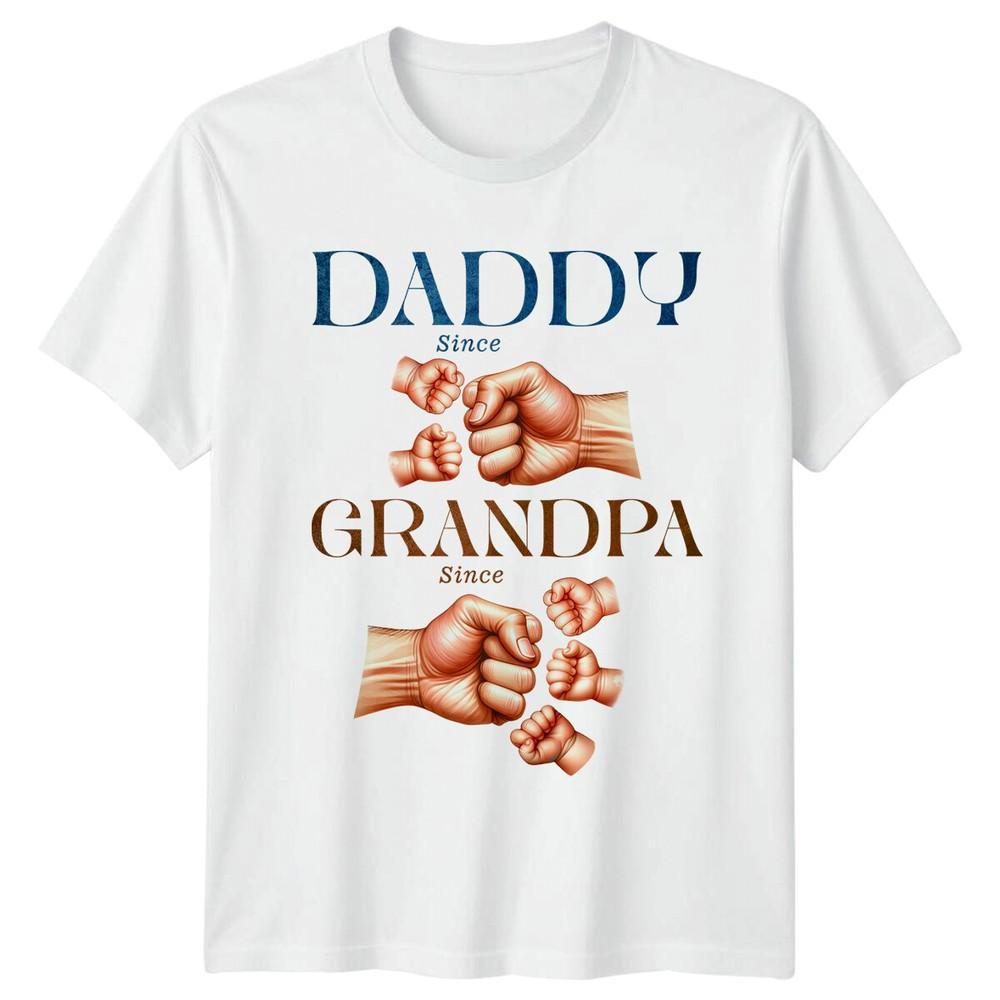 Daddy Since Grandpa Since Family Unisexs TShirt Grandparent Gift Tee S