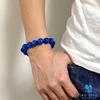 Luminous Firefly Glass 14mm Beads Bracelet Blue Blue Glass Beads [Sea Drop] Glow-in-the-dark [002bt-14-18]