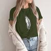 Women's Fashion Casual Printed Short Sleeve Round Neck Pullover Tops