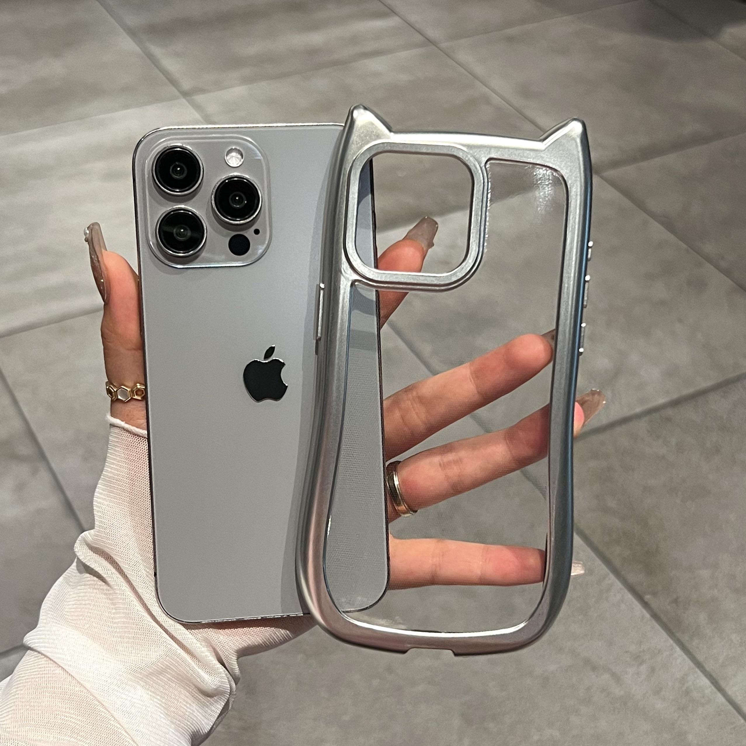 

Luxury Plating Soft Silicone Cute Cat Ears Armor Bumper Case For For Iphone 17 Air 16 15 14 13 12 11 Pro Max Plus Shockproof Cover For iPhone 16Pro