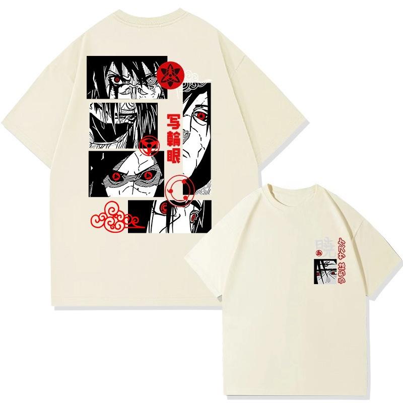 Naruto Anime Derivative Tshirt with Uchiha Sharingan Print for Unisexs Fashion and Casual Super Street Headwear for Summer 2026