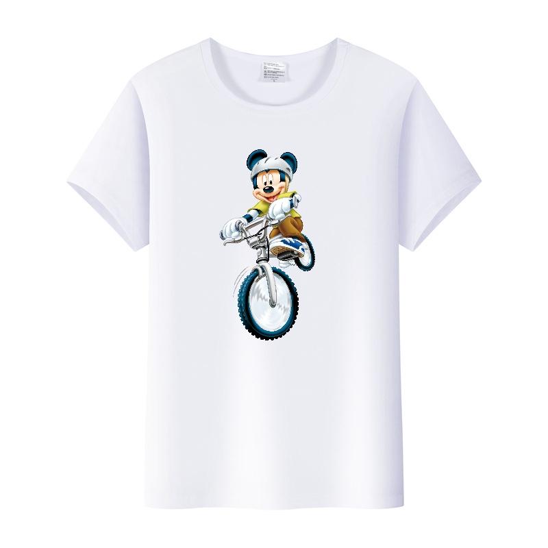 Casual Unisex Cartoon Minnie Tshirt Mickey Mouse Tops Graphic Clothes Summer Blouses T-shirt White 2000s Tees