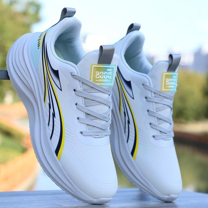 Ultra-light Men's Shoes 2026 Autumn and Winter New Soft-soled Casual Sports Shoes Men's Black Leather Waterproof Running