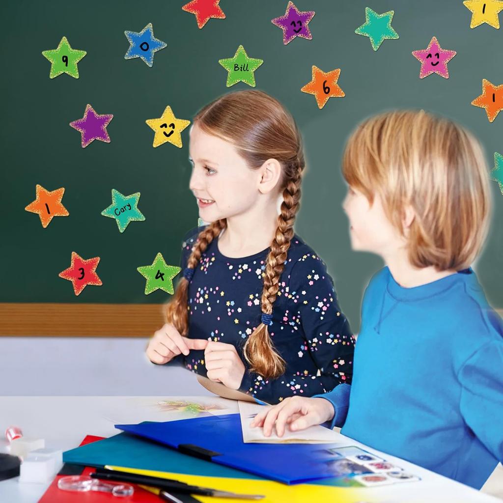 Pack of 108 Colorful Star Cutouts Paper 5.5Inch Star Cutouts for Classroom Bulletin Board Home Decoration Craft Project