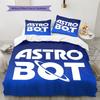 Parure de lit motif ASTRO BOT, Ensemble couette Housse de couette Taie d'oreiller Cadeau d'anniversaire pour la maison (1 housse de couette + 2 taies d'oreiller, sans garniture.)