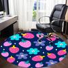 1pc Strawberry Floral Office Round Rug, Non-slip, Soft and Durable Office Rug for Interior Decoration, Perfect for Office,Decoration Yy260204074