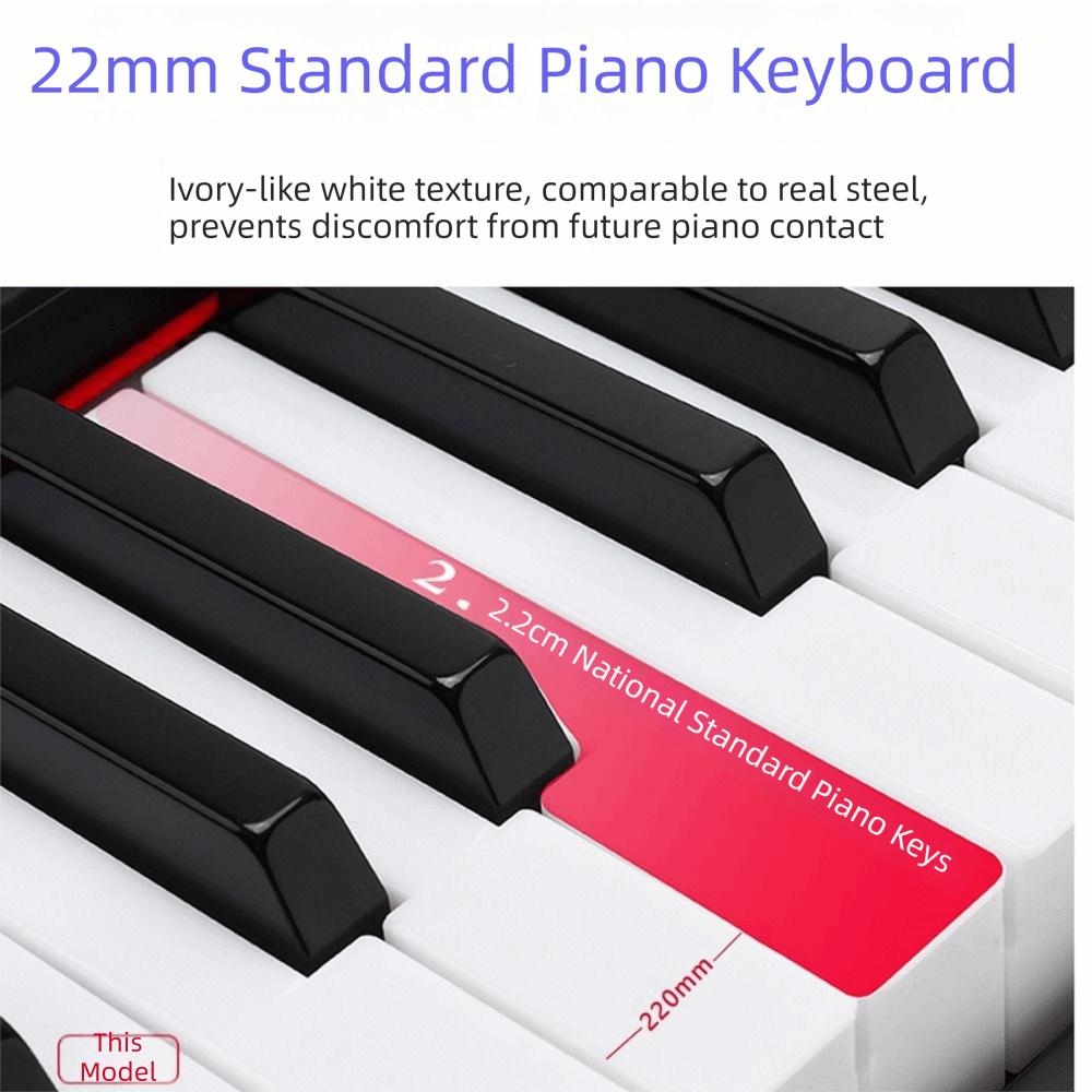 2537 Tasten Kinderklavier Berührungsempfindlich 22 mm Standardtastatur Elektronische Klaviertastatur Holz Professionelles Mini-Klavier