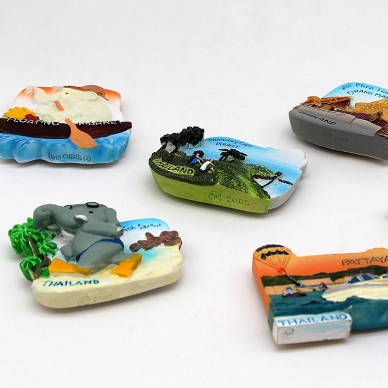 Thailand Pattaya Elephant Shrimp Soup 3D Magnetic Refrigerator Paste Souvenir Bangkok Fridge Magnets Collection  Home Decoration