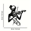 Violinist Female Silhouette Art Wall Hanging Handcrafted Decorative Elegant 10.2x11.8inch Sturdy for
