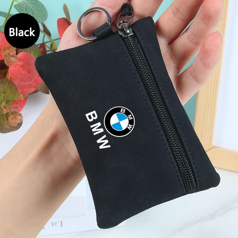 Portable Suede Car Key Bag Zipper Wallet Card Coin Pouch for BMW M3 M4 M5 E39 E46 E60 E90 X1 X3 X5 X6 X7 F10 F20 F30 Accessories FLVCM1