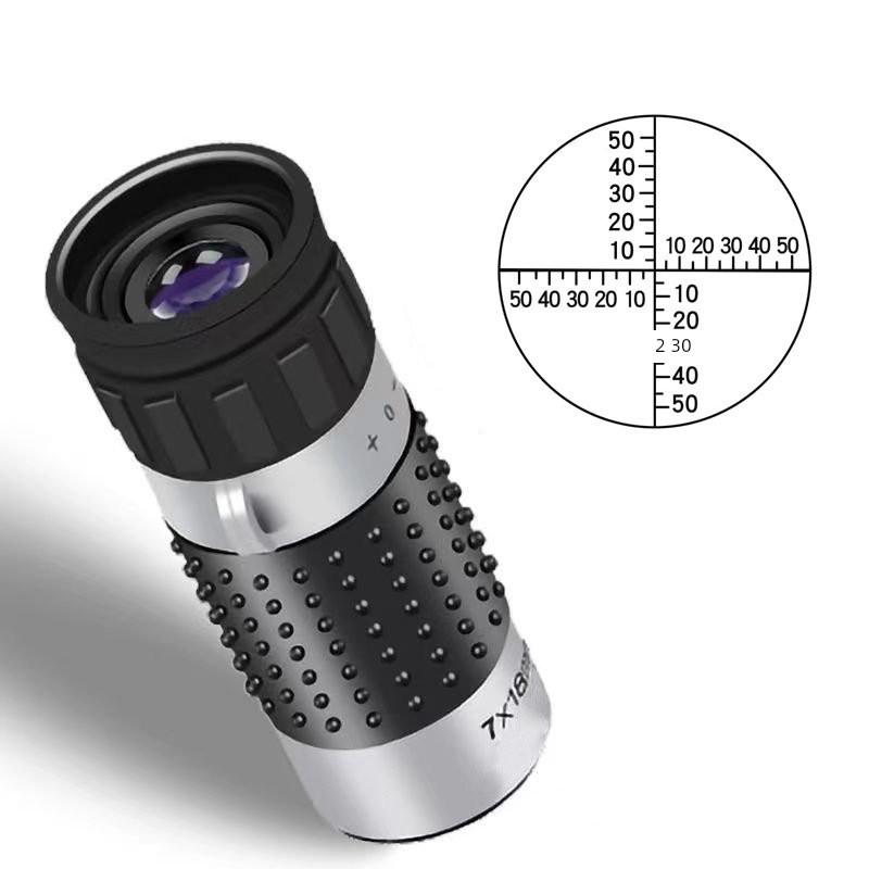 Professional 7 × 18 Cross-Type Distance Measuring Single Tube Telescope Multi-Function HD Handheld Telescope Cross Quasi-Centering Device