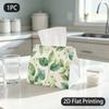 1pc Tissue Box, Watercolor Botanical Fresh Natural Pattern, 2D Flat Printing, Serves Multiple Purposes, Can Be Folded, Tissue Pouch, for The Dining Ta