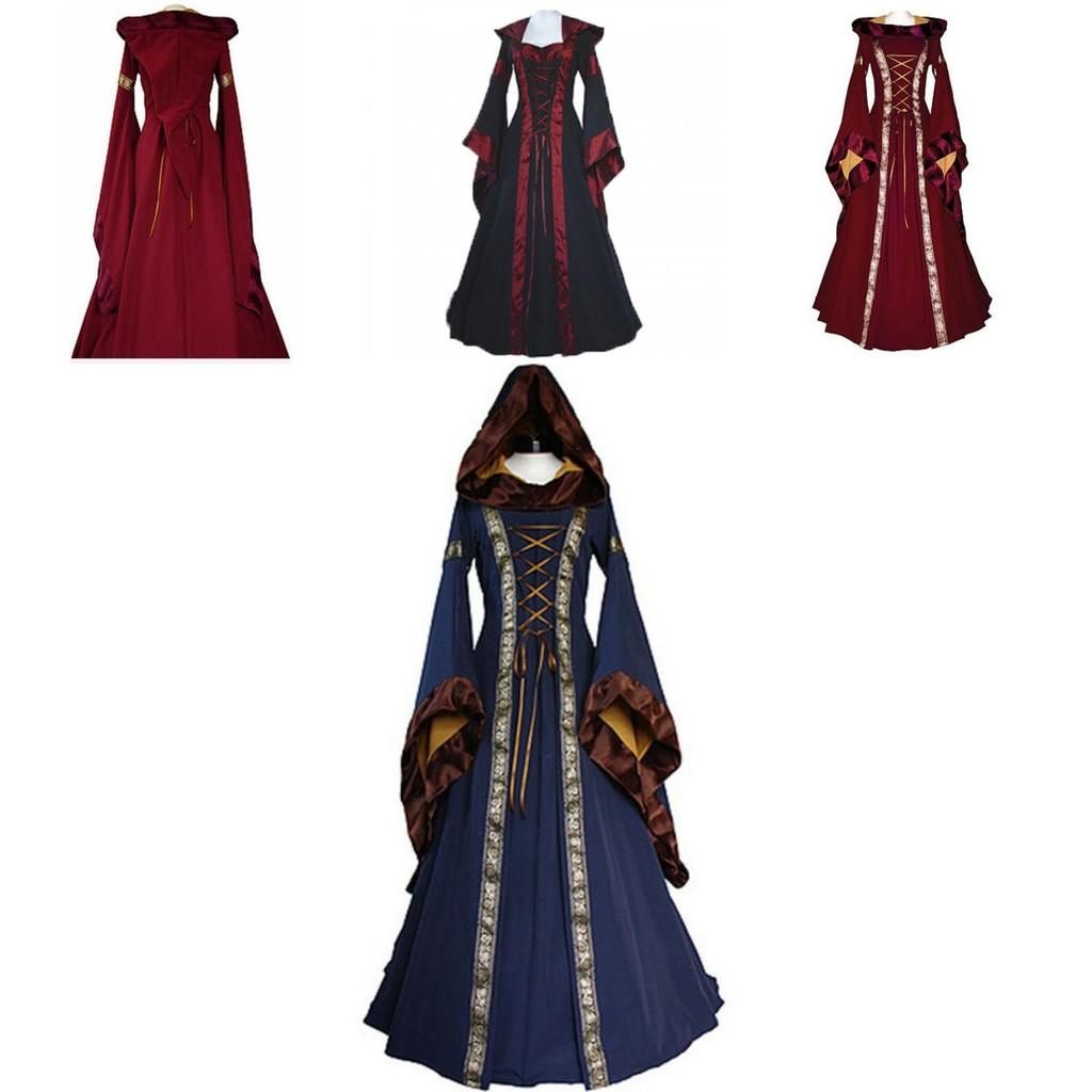 Elegant Vintage Masquerade Party Dress Women's Gothic Medieval Costume