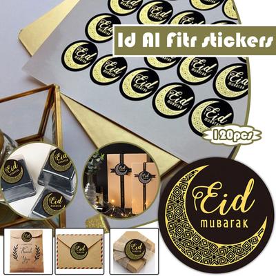 (Nikita) 120pcs Letter EID MUBARAK Candy Sealing Sticker Eid Mubarak Muslim Decoration