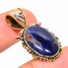 Pendentif Pierre Précieuse Sodalite Naturelle Bicolore Argent Sterling Massif 925 1,40" U8P25