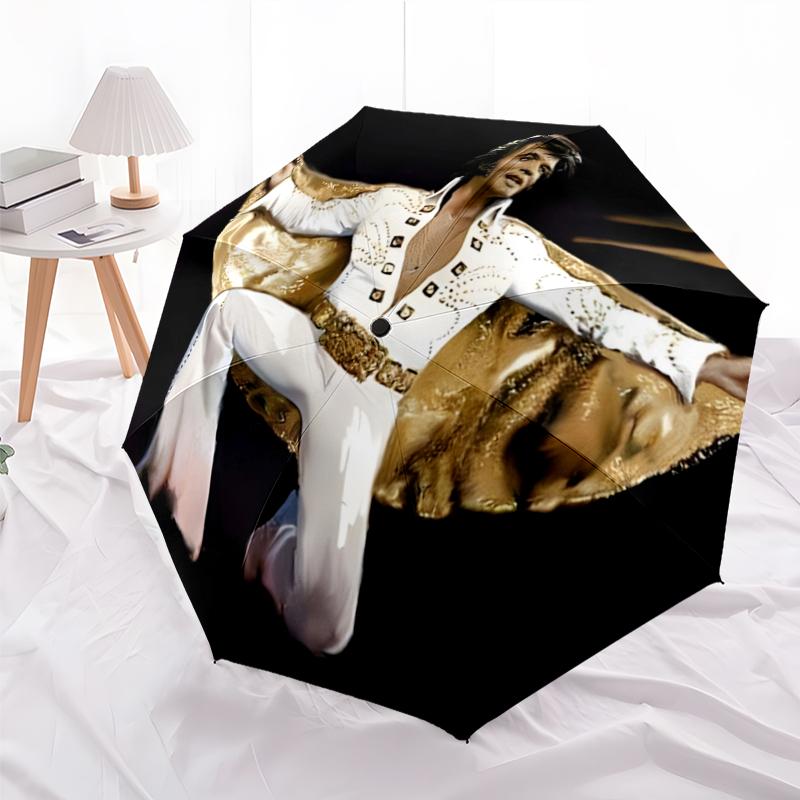 Elvis Fashionable Automatic Opening/Closing Folding Umbrella. Portable and Foldable, Ideal for Gift, Travel, and Daily Use.