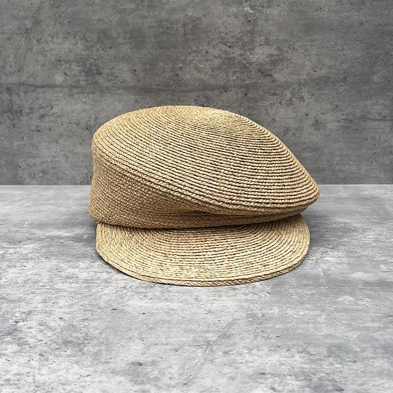 Temperament Slanted Top Straw Hat Women'S Spring Summer Breathable Beret Sun Protection Visor Raffia Equestrian Hat