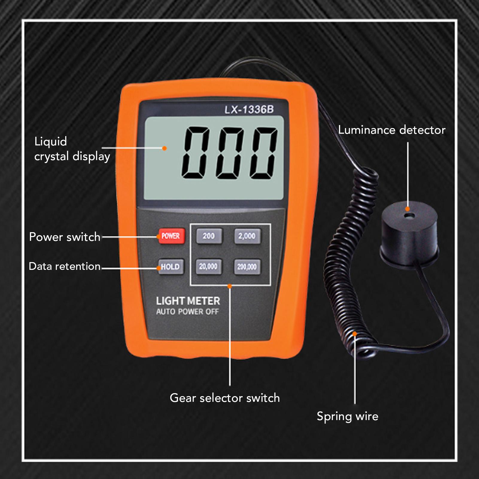 

LCD Digital Display Illuminance Light Meter Auto Power Off Illuminometer Photometer