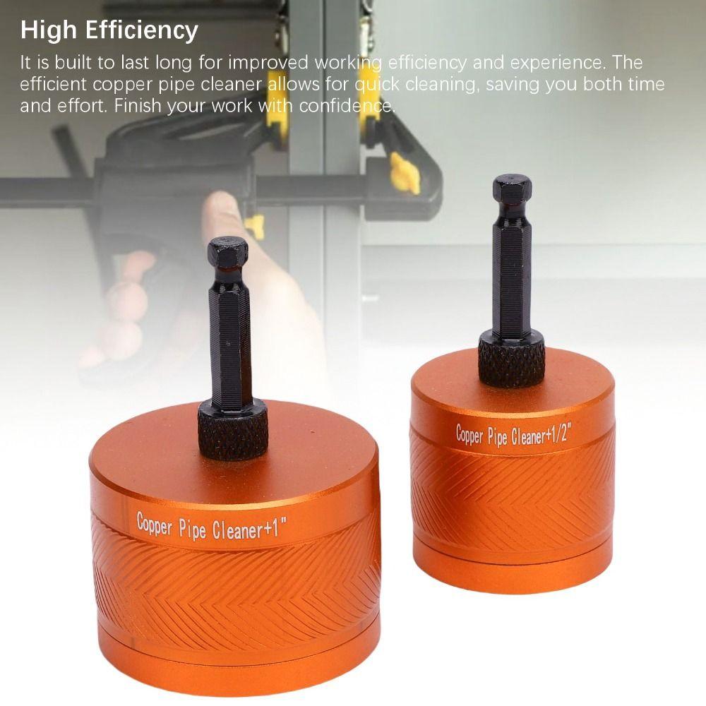 2pcs Orange Copper Pipe Cleaner Aluminum Alloy Copper Pipe Cleaning Tool Soldering