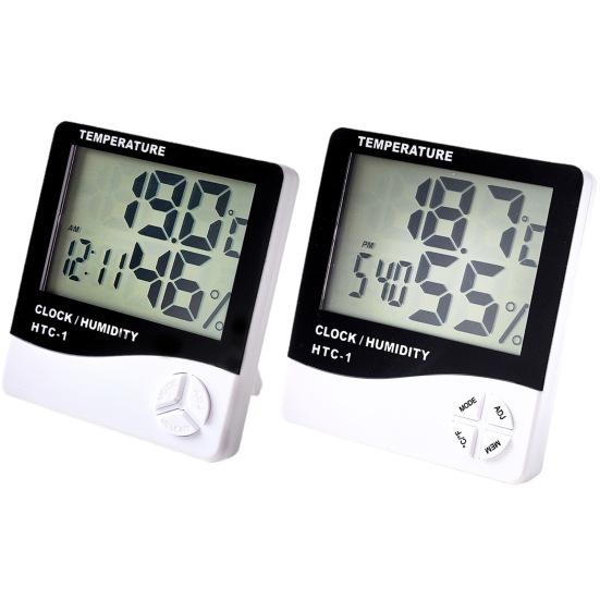 Digital Thermometer Large Screen Easy to Use Plastic Temperature Humidity Monitor Home Decor