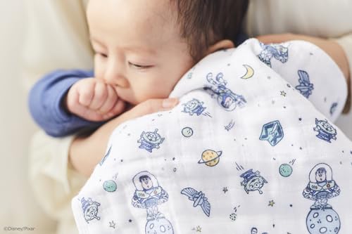 Aden + Anais Toy Story Washcloths, Set of 3, 30x30cm, Disney Design, Muslin Cotton, Baby Gift, WCADABDAWCC30012DI
