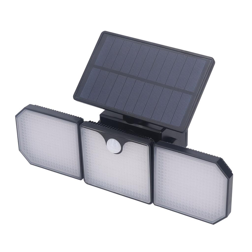 Solar Outdoor Lights 260LM 230 LED Security Lights 3 Heads Built in Solar Panel IP65 Waterproof 2200mAh for Garage Yard
