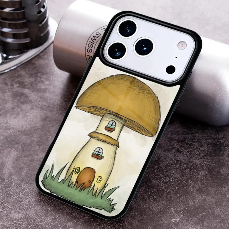 Mushroom House Phone Case for iPhone 17 16 15 Pro Max Air 14 13 12 11 Plus Shockproof Capa Cover