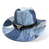 Jazz Hat Ethnic Style Street Shot Design Sense Simple Retro Western Travel Vacation Felt Hat Retro Denim Top Hat