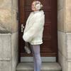 Fashion Luxury Cropped Faux Fur Coat Women's Winter Ins Hot Fluffy Short Faux Fur Jacket Street Style Warm Outwear