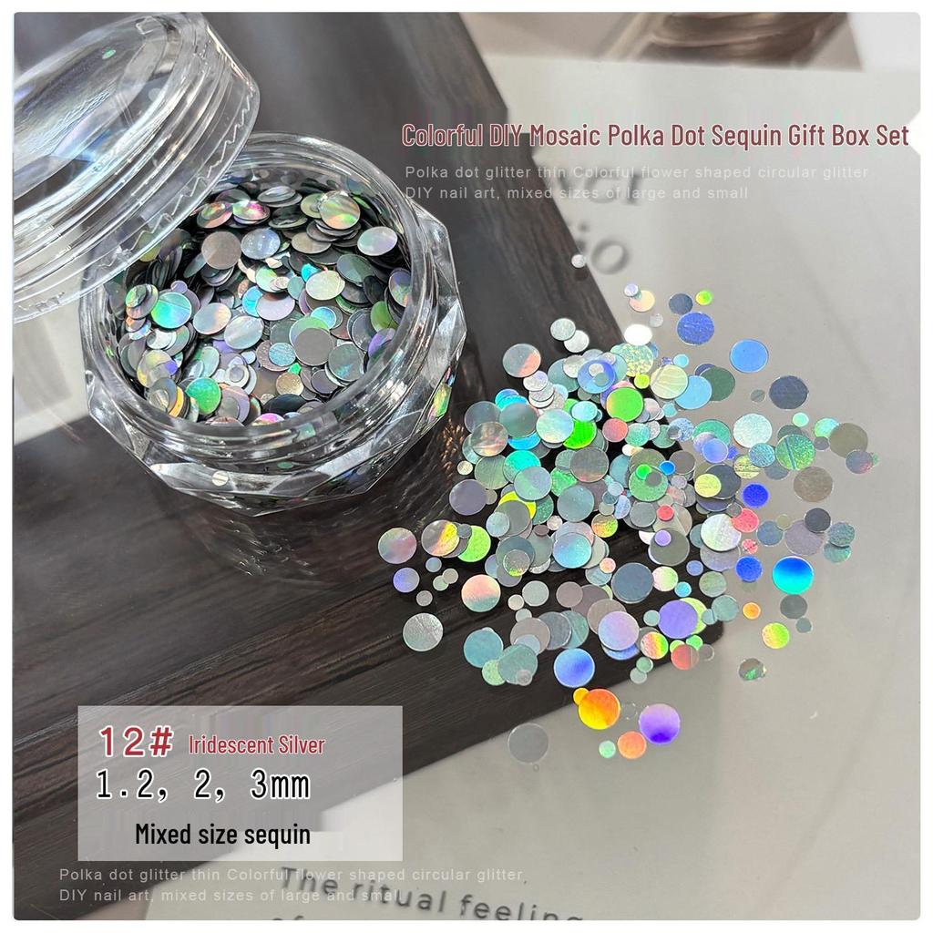 Colorful Sequin Patchwork Nail Art Decorations - Spring/Summer Mixed Sizes DIY Stickers