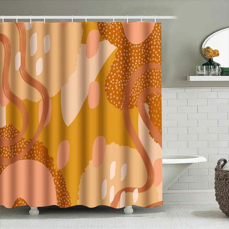 Bathroom Shower Curtain Waterproof Vintage Floral Patterned Fabric Decor Farmhouse Rustic Home Textile Washable Liner