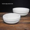 Thickened Ceramic Anti-Scald Noodle Soup Bowl - Pure White, Microwave Safe, Home & Commercial Use, Large Capacity.