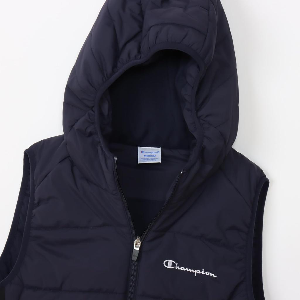 Outerwear Stretch Thermal Windproof Water Repellent Script Logo Zip Vest Golf Navy [Champion] Women's CW-AG606
