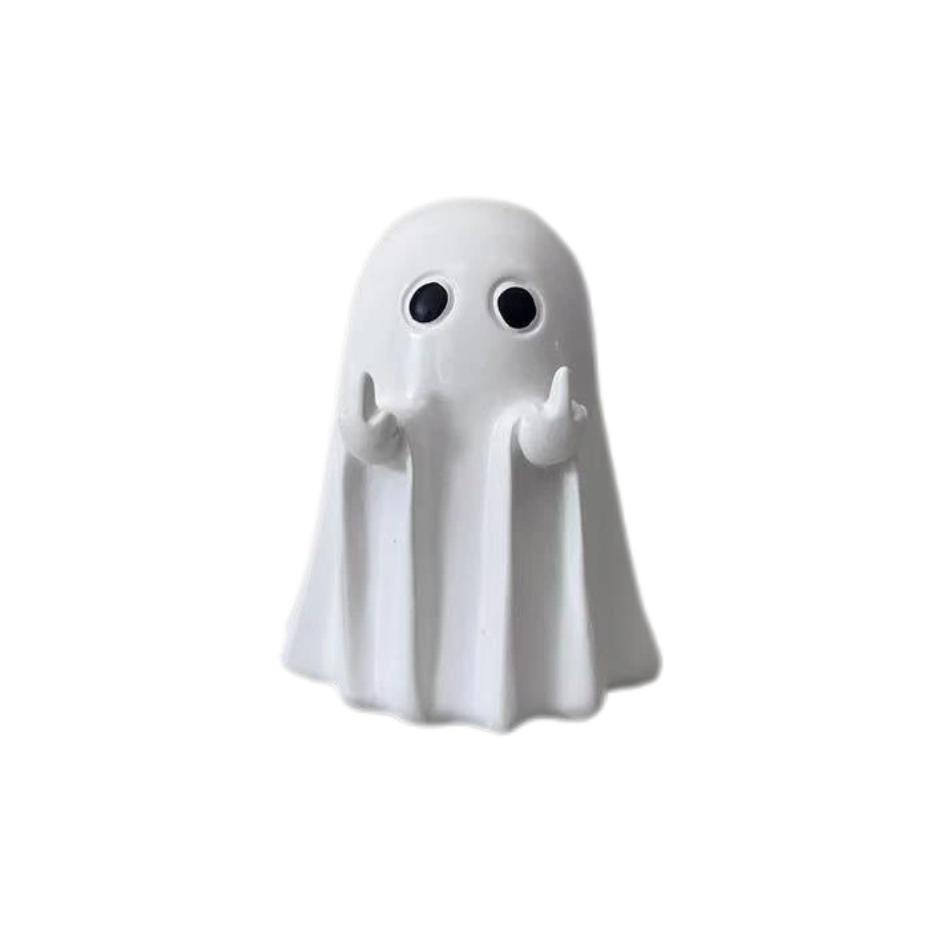 1 Cute and Soft Little Ghost Figurine Ornament, Healing-Style Desktop Decoration Resin Craft, Adds Fun Atmosphere To the Home, Suitable for Halloween 